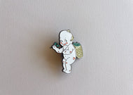 Tea Picking Kewpie Enamel Pin